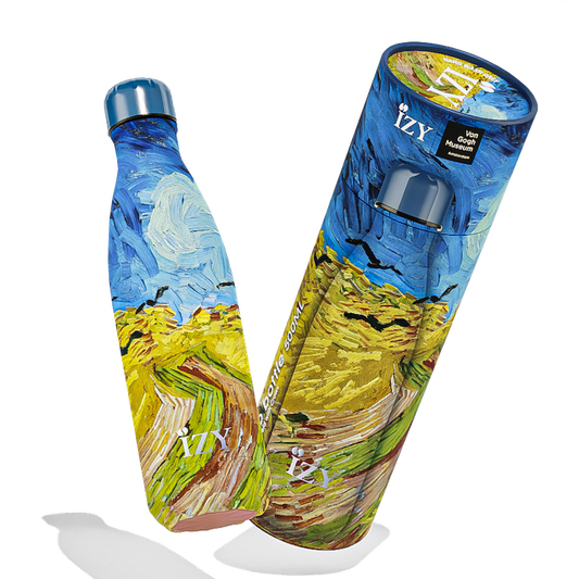 IZY Thermos fles - Wheatfield - Van Gogh - 500ML Dubbelwandige Thermosfles – Stijlvol, Duurzaam, Overal mee naartoe