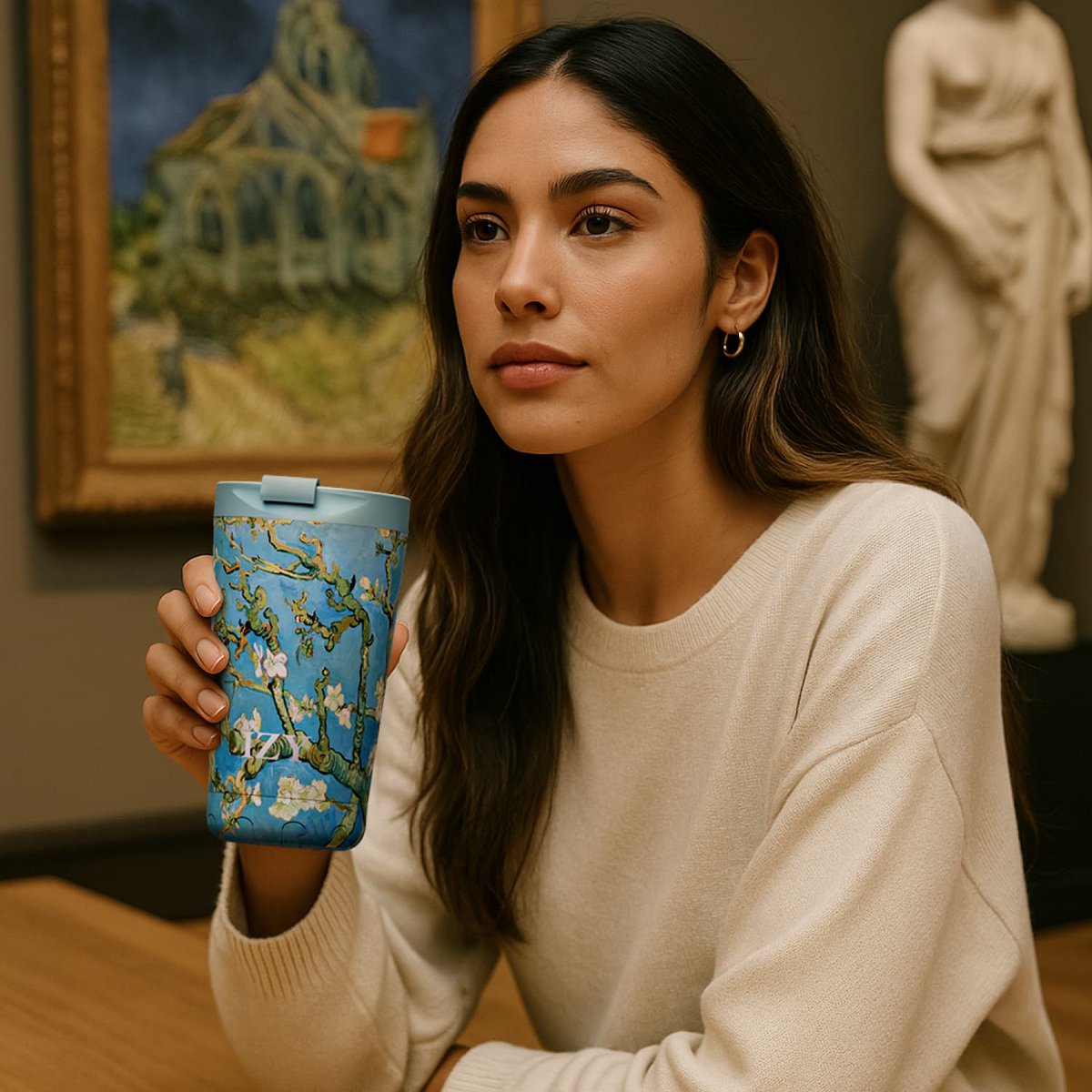 IZY Thermos Mug - Almond Blossom - 350ML Koffiebeker To-Go – Dubbelwandig & Lekvrij, warm & stijlvol