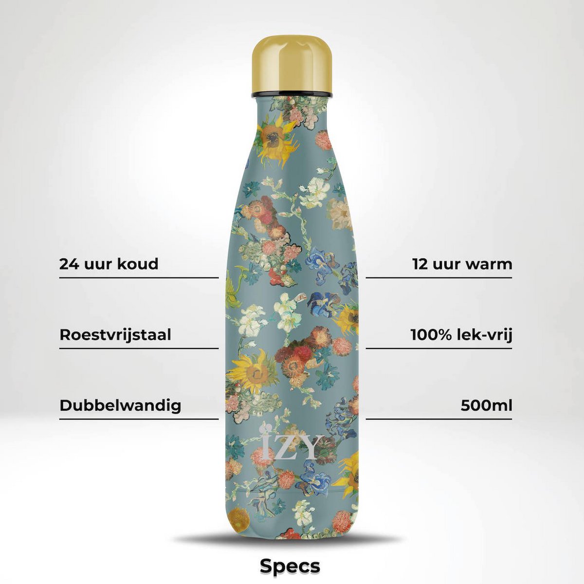 IZY Thermosfles 500ML – Vincent’s Flowers | Van Gogh x Art Collection