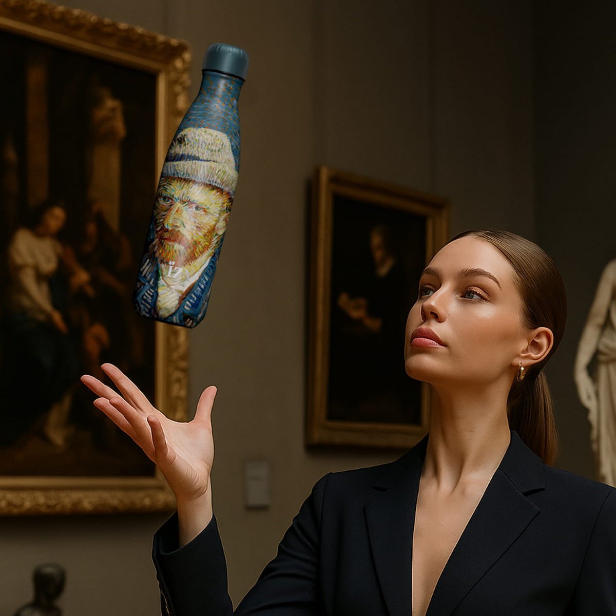 IZY Thermos Beker - zelfportret - Van Gogh - 500ML Thuis & Onderweg – Geïsoleerde Waterflessen