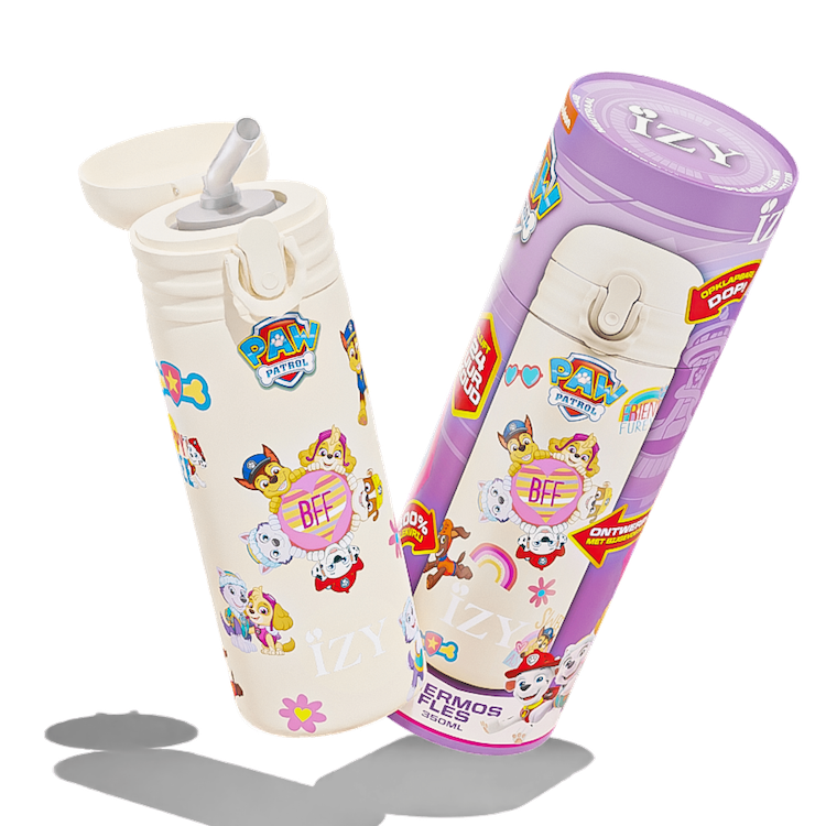 IZY Kids Thermosfles 350 ML – Paw Patrol ‘Friends Forever’ | Met Stickervel & Dubbelwandige Koeling